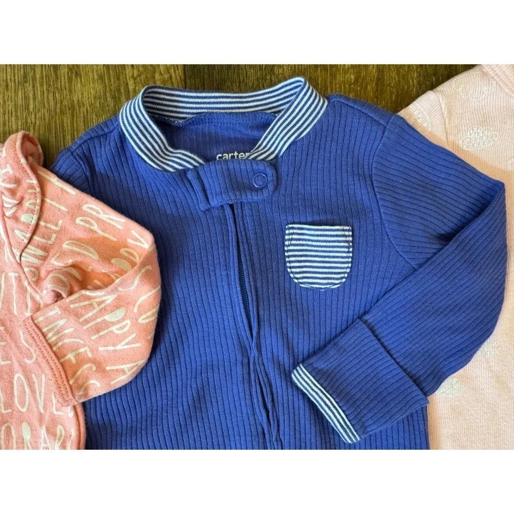 Carters Sleepers Girl 3 Months Lot Rompers‎ Outfits Sleep N Plays Bundle Ruffle